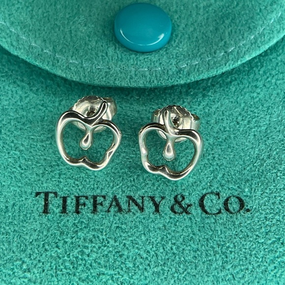 Tiffany & Co. Elsa Peretti Stencil Apple Stud Earrings - Picture 1 of 10